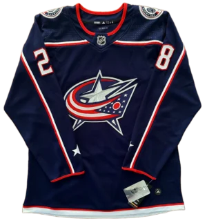 Columbus Blue Jackets Home Adidas Climalite Autographed Size 52 - Bjorkstrand