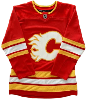 Calgary Flames Home Adidas Climalite Size 46
